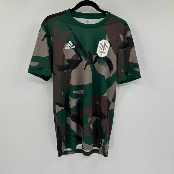 Adidas Nashville SC Camo Green Pre-Match MLS Soccer NWT Jersey Size Small - Picture 6 of 16